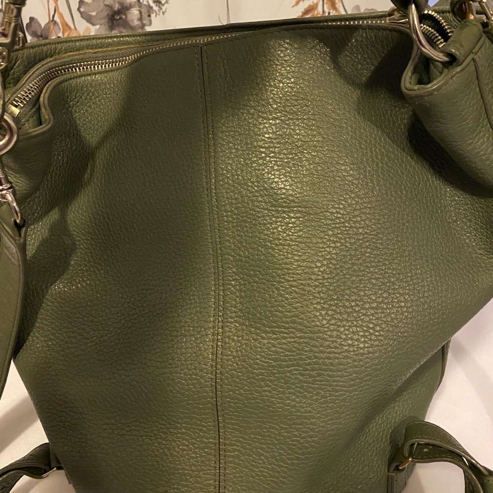 Allsaints Green Leather Medium Convertible Backpack - Picture 2 of 14